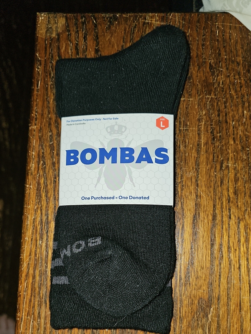 Bombas Black Crew Socks with Branded Band